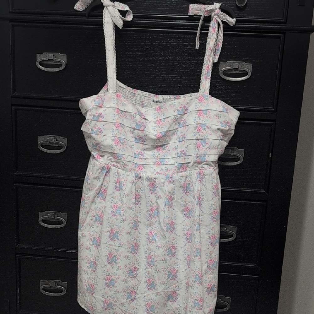 ARULA Floral Mini Dress - White and Pink